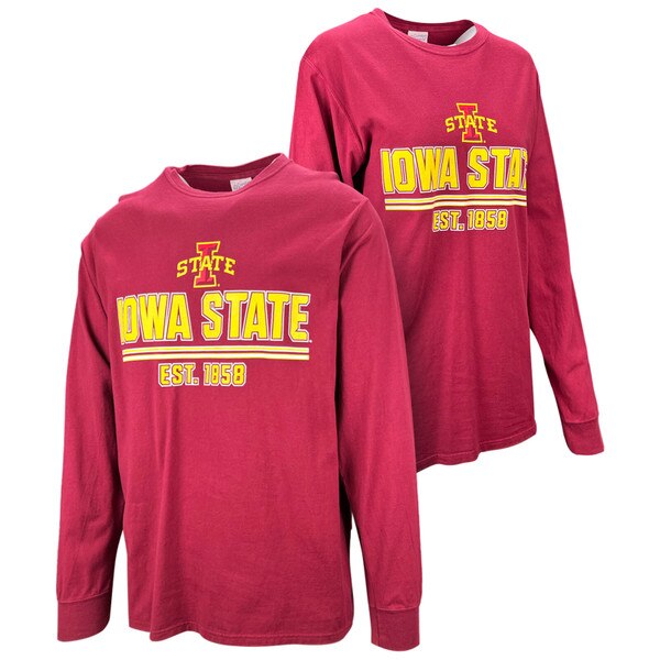 Comfort Wash I-State Est. 1858 Cardinal Long Sleeve T-Shirt